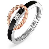 Kabarovsky Женское золотое кольцо с бриллиантом и эмалью, 1710535