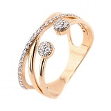Жіноча золота каблучка з куб. цирконіями, 1726151