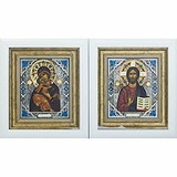 Венчальная пара икон "Спаситель и Богородица" 0105003003W, 1781191