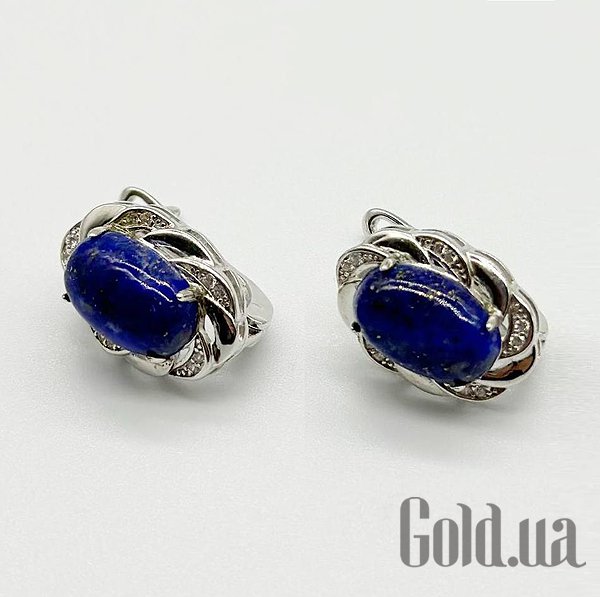 

Серьги Silvex925, Серебряные серьги с куб. циркониями и лазуритами