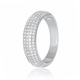 Серебряное обручальное кольцо с куб. циркониями (КК2Ф/224), фотографии