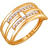 Женское золотое кольцо с куб. циркониями, 1538760