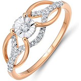 Женское золотое кольцо с бриллиантами, 1555912
