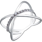 Женское серебряное кольцо с куб. циркониями, 1614024