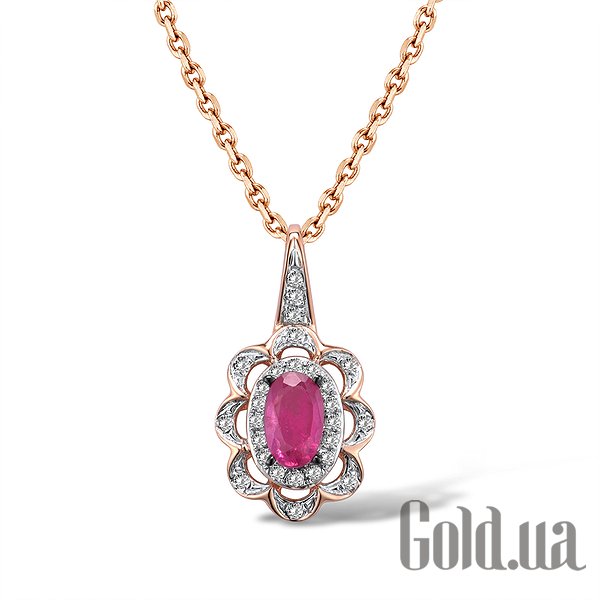 

Женский кулон Lurie Jewelry, Золотой кулон с бриллиантами и рубином