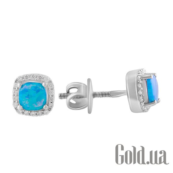 

Серьги-гвоздики Fresh Jewelry, Серебряные серьги с куб. циркониями и опалами