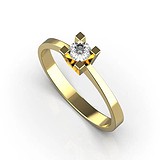 Золотое кольцо с бриллиантом, 1768904