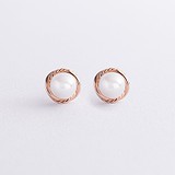 Золотые серьги с культив. жемчугом, 1797576