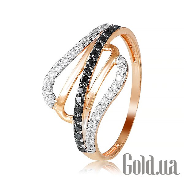 

Кольцо Украина, Женское золотое кольцо с куб. циркониями, 17.5