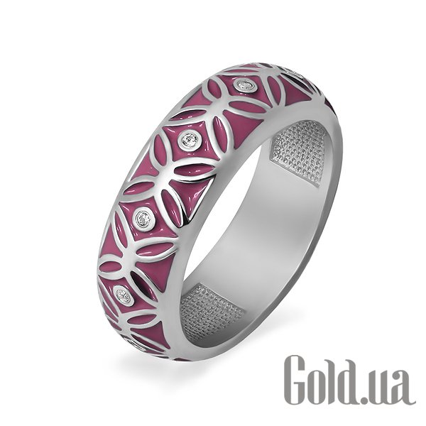 Купить Женское серебряное кольцо с куб. циркониями и эмалью
