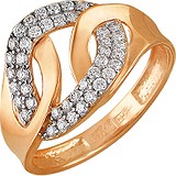 Женское золотое кольцо с куб. циркониями, 1614025
