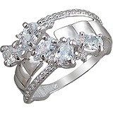 Женское серебряное кольцо с куб. циркониями, 1615305