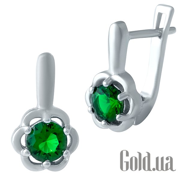 

Серьги Fresh Jewelry, Серебряные серьги с синт. изумрудами