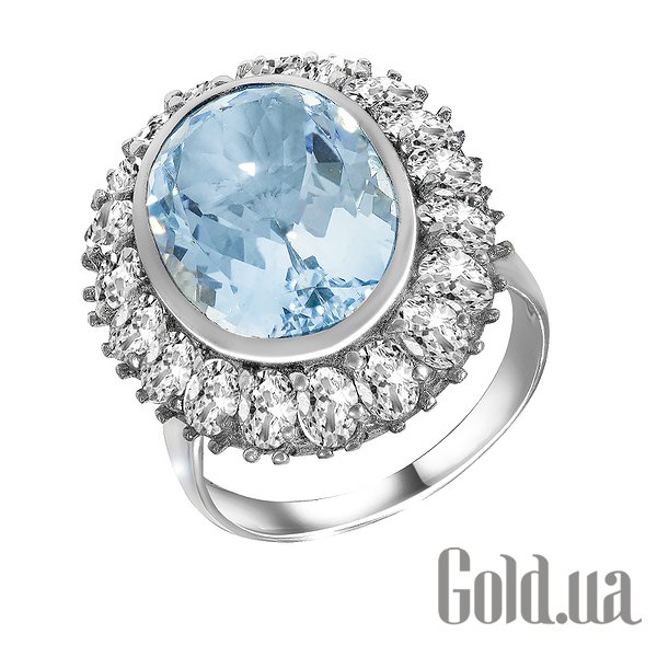 

Женские кольца Lurie Jewelry, Женское серебряное кольцо с топазом и куб. циркониями, 18