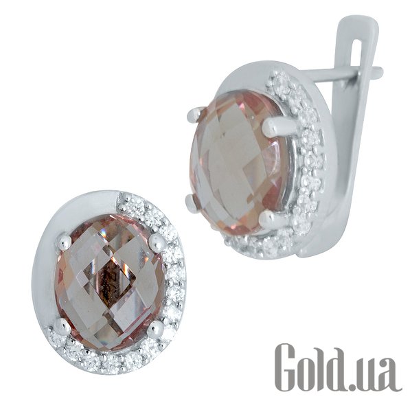 

Серьги Fresh Jewelry, Серебряные серьги с султанитами и куб. циркониями