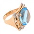 Женское золотое кольцо с топазом и куб. циркониями - фото 3