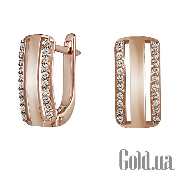 

Серьги Fashion, Золотые серьги с куб.циркониями