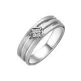 Серебряное обручальное кольцо с куб. циркониями, 140490
