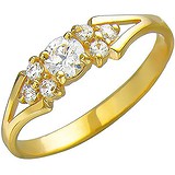 Золотое кольцо с куб. циркониями, 1615306