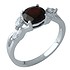 Женское серебряное кольцо с гранатом и куб. циркониями - фото 1