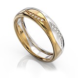 Золотое обручальное кольцо с бриллиантами, 1689290