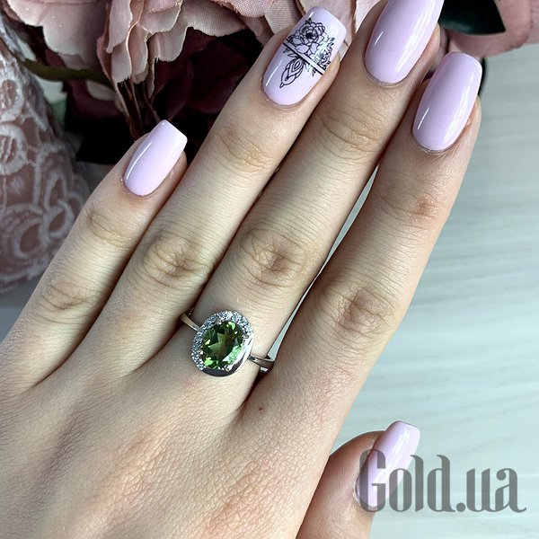 Каблучка Fresh Jewelry Жіноча срібна каблучка з султанітом і куб. цирконіями, 18