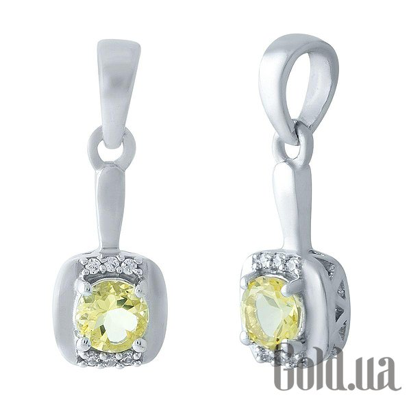 

Женские кулоны Fresh Jewelry, Серебряный кулон с синт. цитрином и куб. циркониями