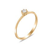 Золотое кольцо с бриллиантом, 1744842