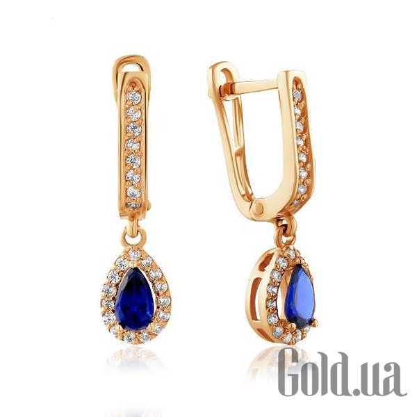 

Серьги с подвесками Украина, Золотые серьги с куб. циркониями