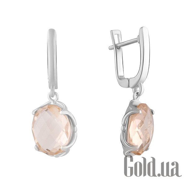 

Серьги с подвесками Fresh Jewelry, Серебряные серьги с синт. морганитами