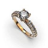 Золотое кольцо с бриллиантами, 1768394