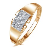 Женское золотое кольцо с куб. циркониями, 1775050