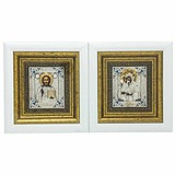 Венчальная пара икон "Спаситель и Богородица" 0105018007w, 1781194