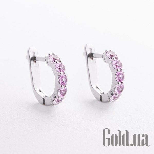 

Серьги Украина, Серебряные серьги с синт. сапфирами