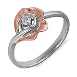 Женское золотое кольцо с бриллиантом, 006090