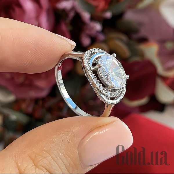 Каблучка Lurie Jewelry Жіноча срібна каблучка з куб. цирконіями, 16