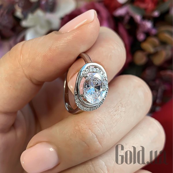 Каблучка Lurie Jewelry Жіноча срібна каблучка з куб. цирконіями, 16