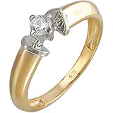 Золотое кольцо с куб. цирконием, 1538763