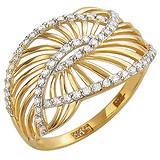 Женское золотое кольцо с куб. циркониями, 1604555