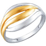 Женское серебряное кольцо в позолоте, 1607371