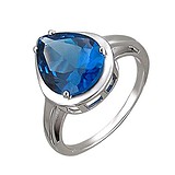 Женское серебряное кольцо с синт. топазом, 1617099