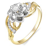 Женское золотое кольцо с бриллиантами, 1627339