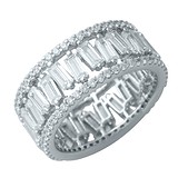 Серебряное обручальное кольцо с куб. циркониями, 1629131