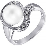 Женское золотое кольцо с бриллиантами и жемчугом, 1645259