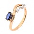 Женское золотое кольцо с сапфиром и бриллиантами - фото 1