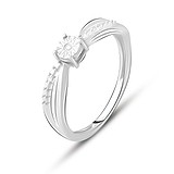 Серебряное кольцо с бриллиантами, 1750731