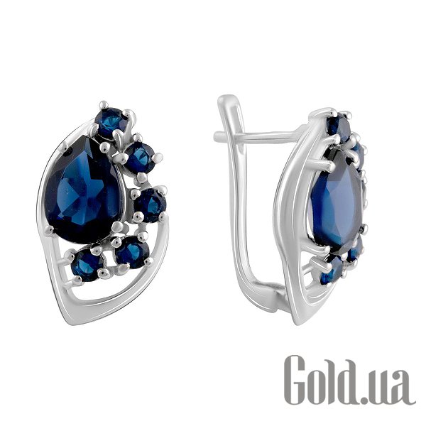 

Серьги Fresh Jewelry, Серебряные серьги с синт. сапфирами