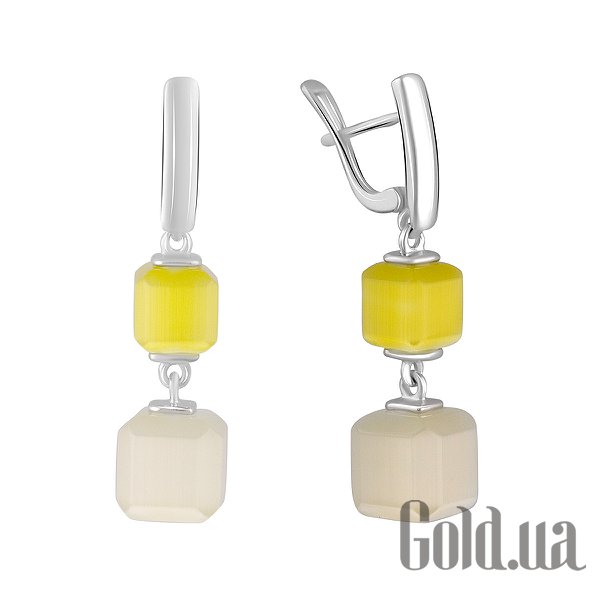 

Серьги с подвесками Fresh Jewelry, Серебряные серьги с кошачьим глазом
