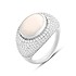Женское серебряное кольцо с куб. циркониями и агатом - фото 1