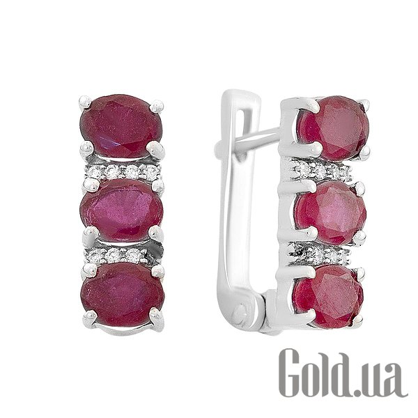

Серьги Fresh Jewelry, Серебряные серьги с куб. циркониями и рубинами